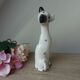 Romantic ceramic Dalmatian dog statuette, vintage decorative dog from the 1970s