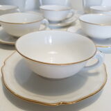Coffee service in limoges porcelain, white and gold