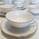 Coffee service in limoges porcelain, white and gold