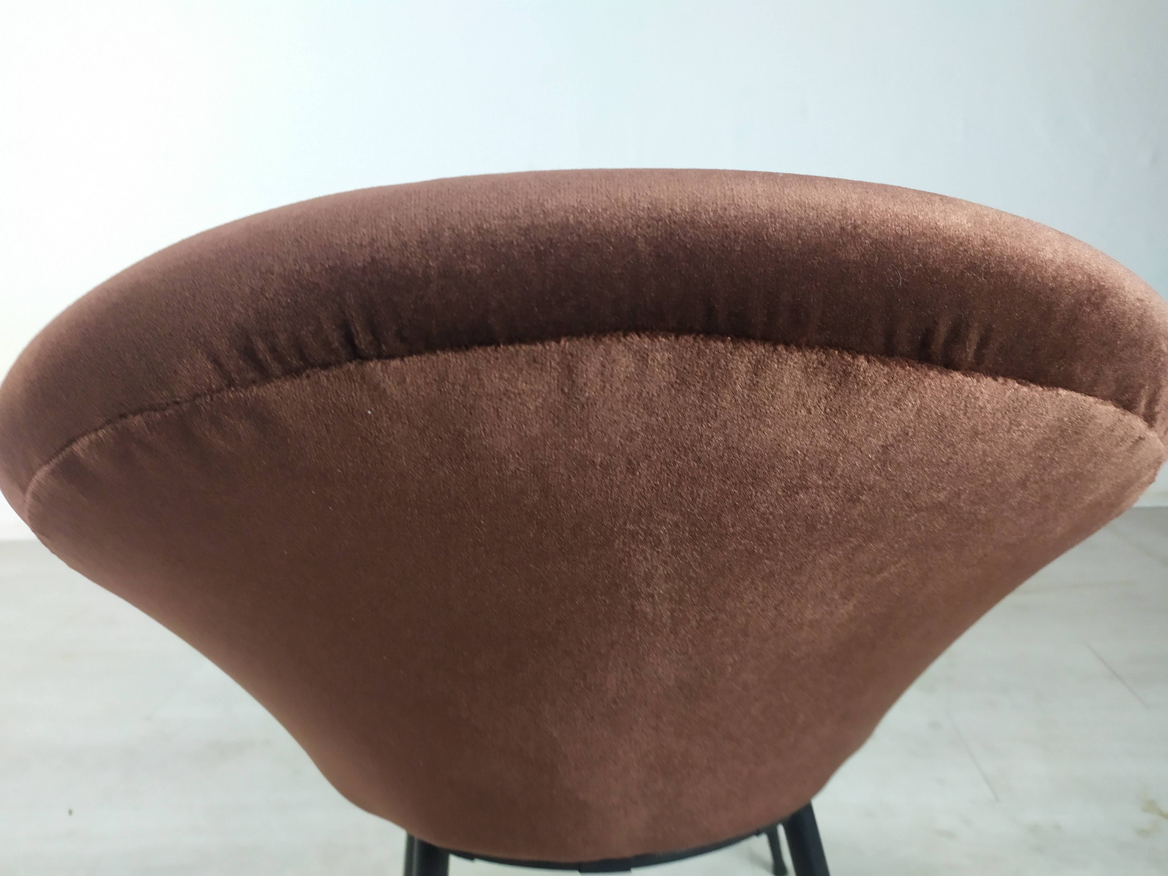 Vintage armchair velvet brown