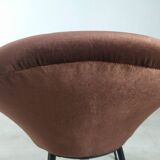 Vintage armchair velvet brown