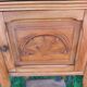 Louis XV style bedside table in wood veneer and marble