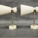 Pair of 1960s German Stilnovo Style Brass and Cream Adjustable Wall Sconces