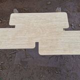 Harold travertine walnut coffee table
