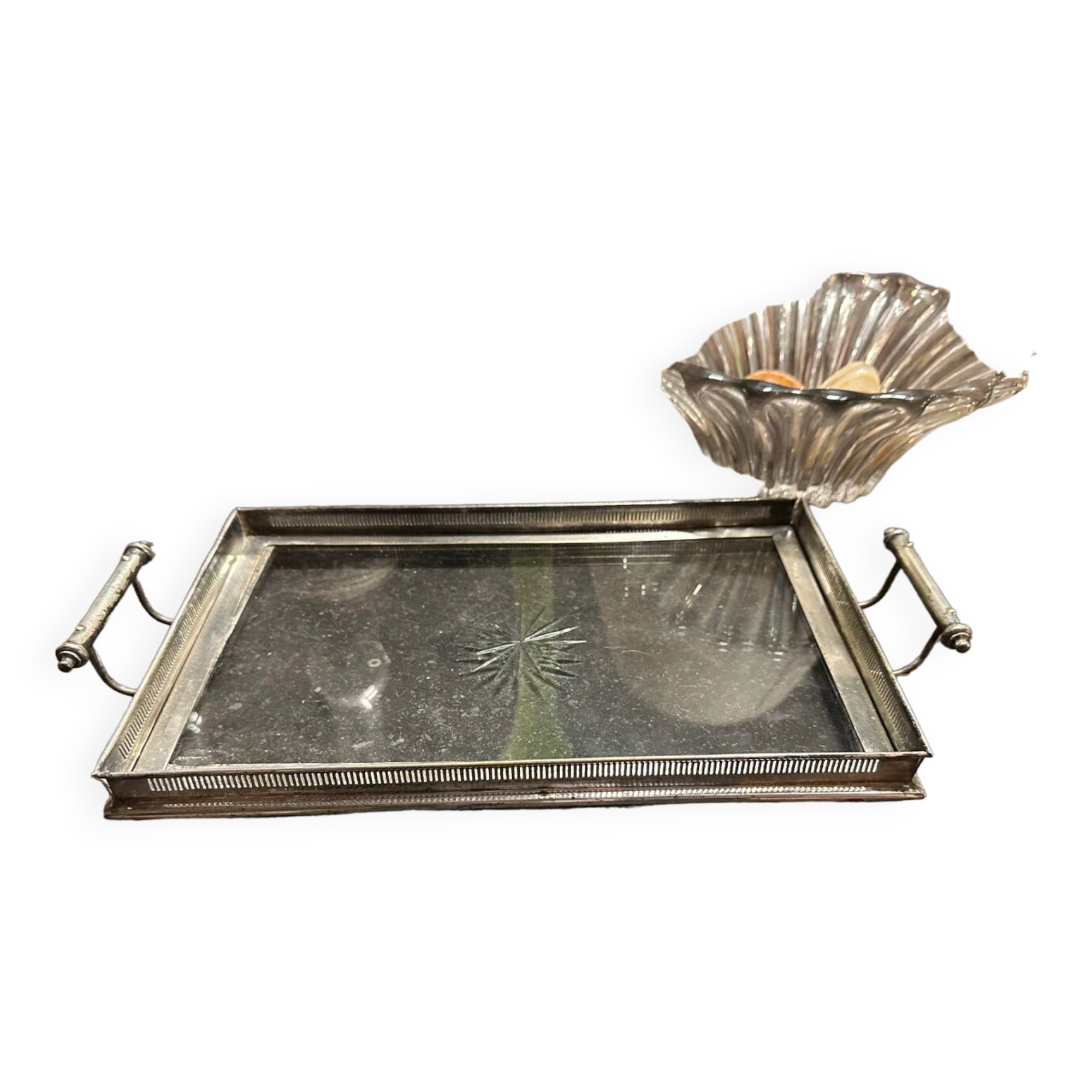 Silver metal tray