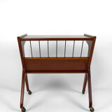 Desserte roulante en teck, Mid-century Modern, Italie, circa 1950