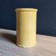 Vintage 1960s Vallauris Yellow Ceramic Vase, Blue Peacock Feather Decor