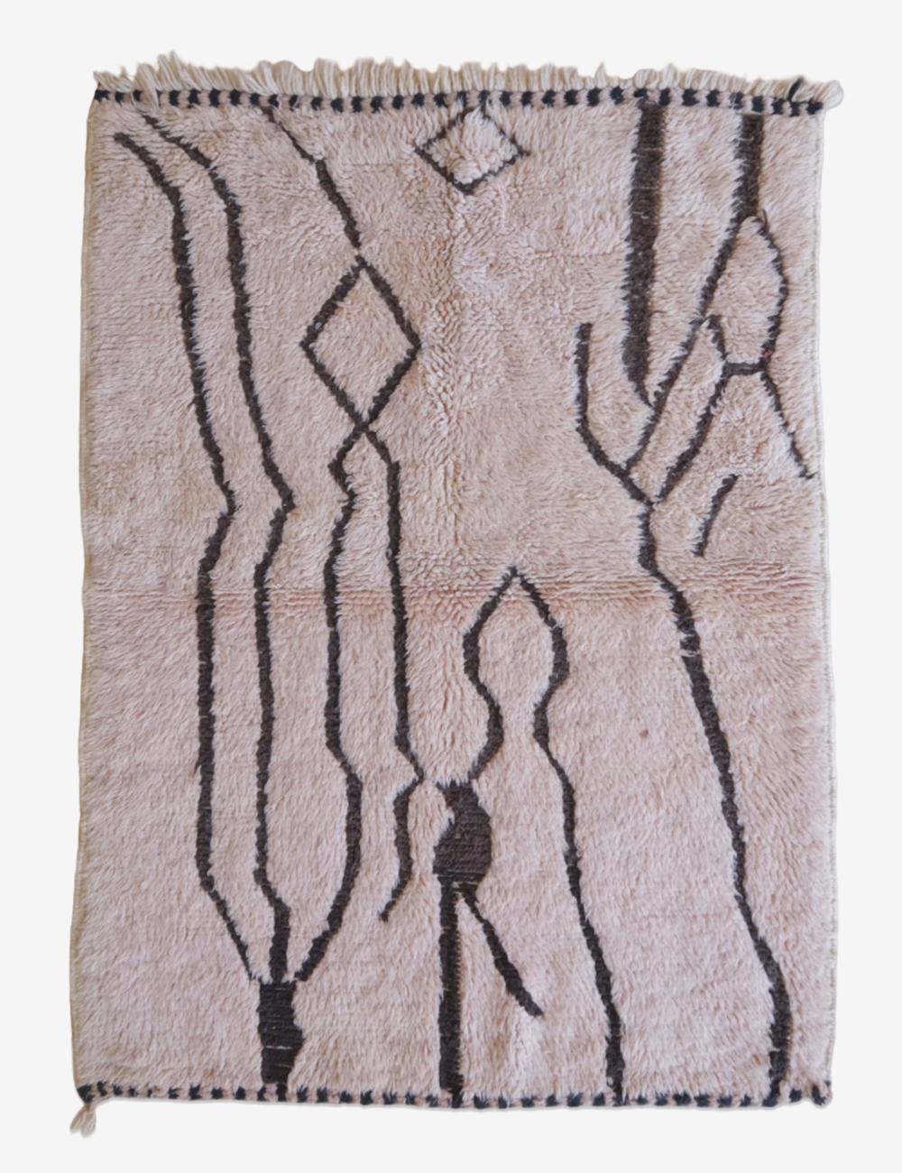 Pale Pink Berber Rug - 173 x 116 cm