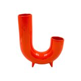 Space age orange ceramic vase, Italy ca. 1960
