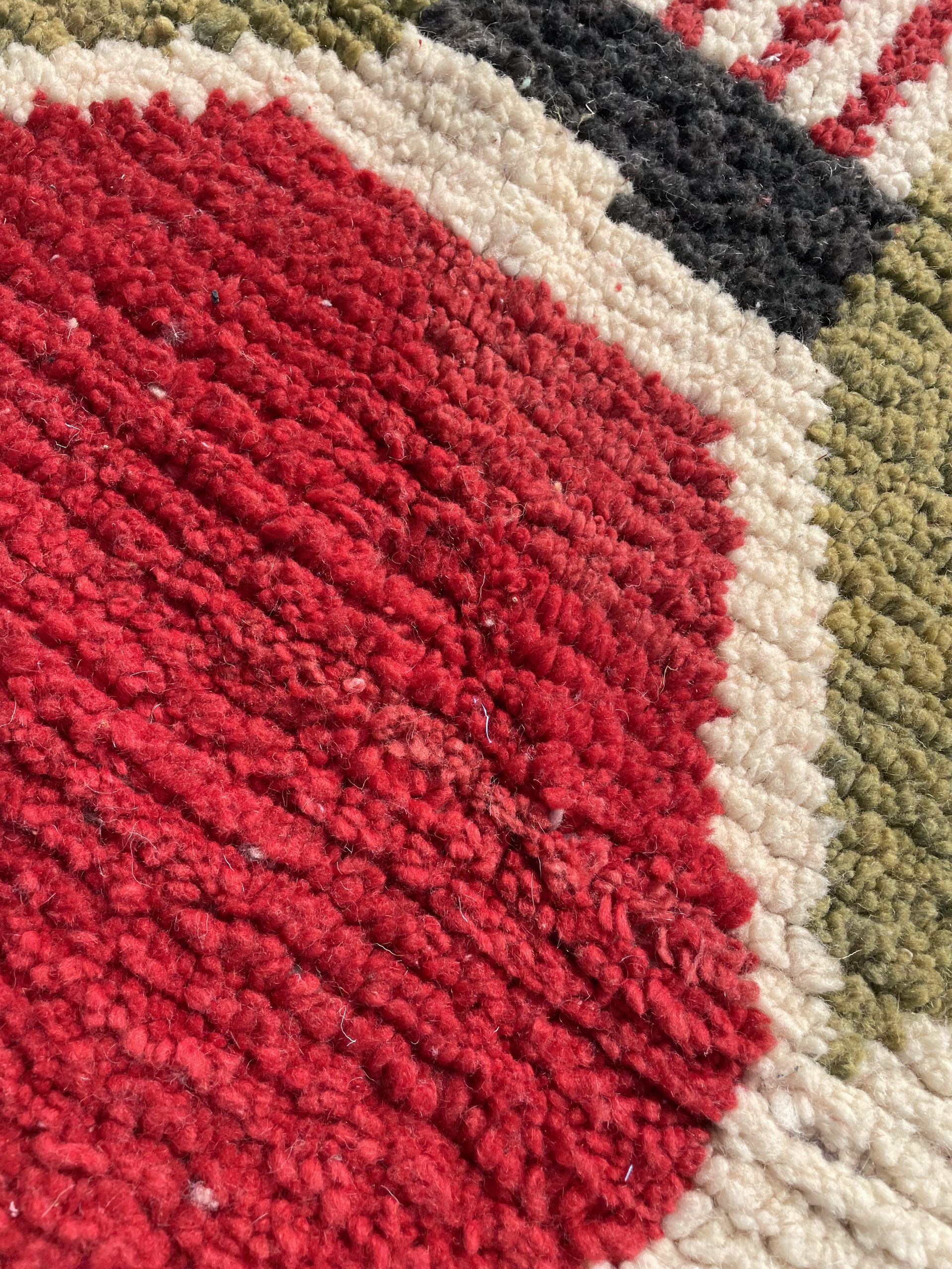 Large Moroccan Berber Rug Boujaad in Wool ideal Living room or bedroom, 200x290 cm