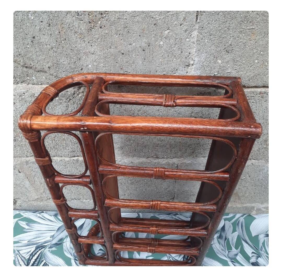 Vintage bamboo wall shelf