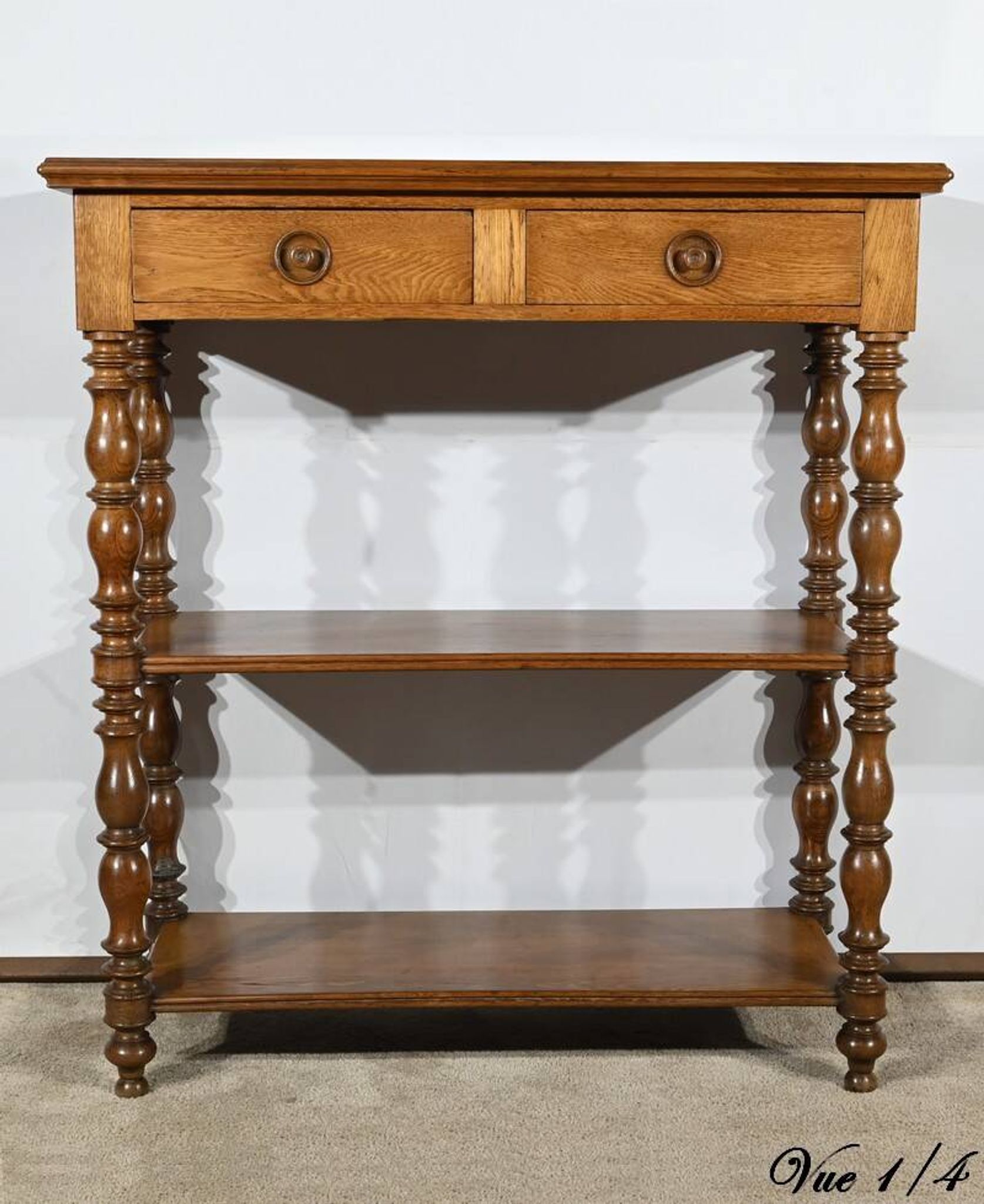 Sideboard at waist height, oak console, Louis Philippe style, 2nd part of the 19th century.