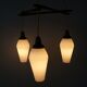 Danish teak hanging lamp three-flamed