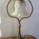 Lampe ancienne bronze abat-jour tulip en verre moulé