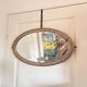 Vintage Bevelled Oval Wall Mirror Brass Wood Plastic