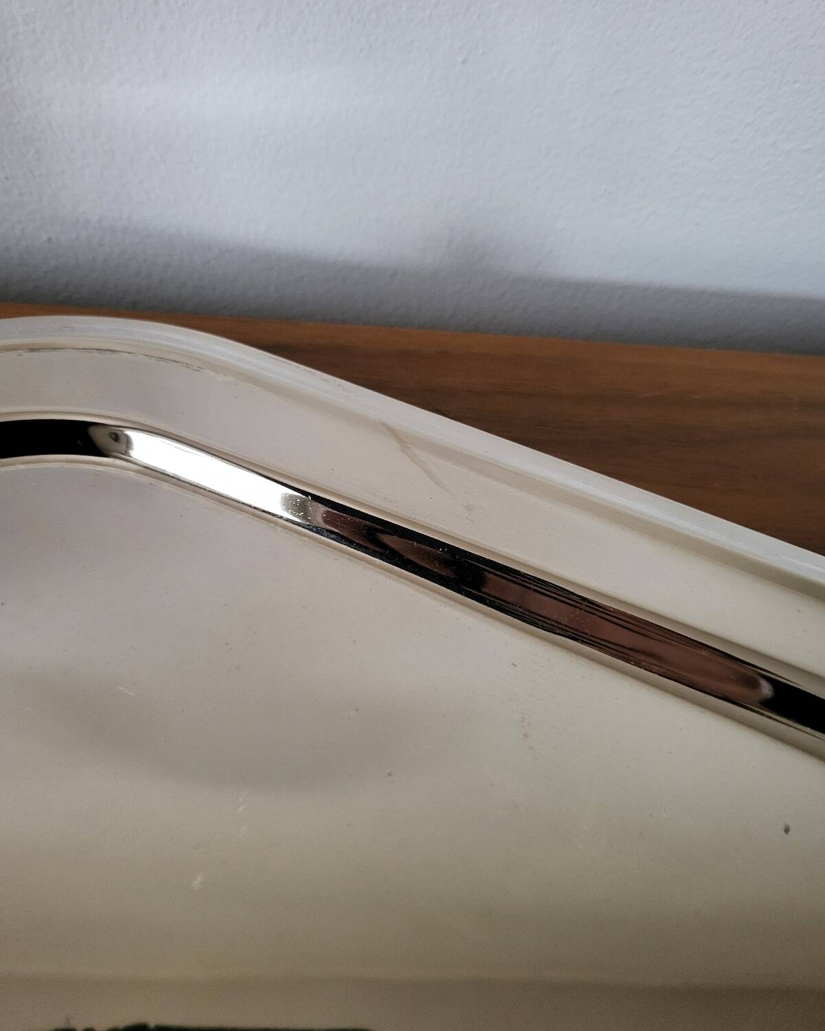 Plat de service à foie gras en métal argenté