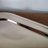 Plat de service à foie gras en métal argenté