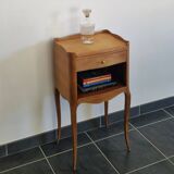 Solid cherry bedside table - Louis XV style - Signed DR
