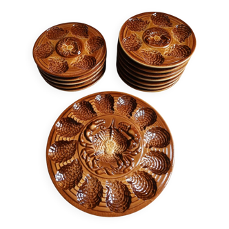 Antique oyster service Sarreguemines