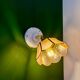 Vintage mother-of-pearl and brass wall lamp with lampshade