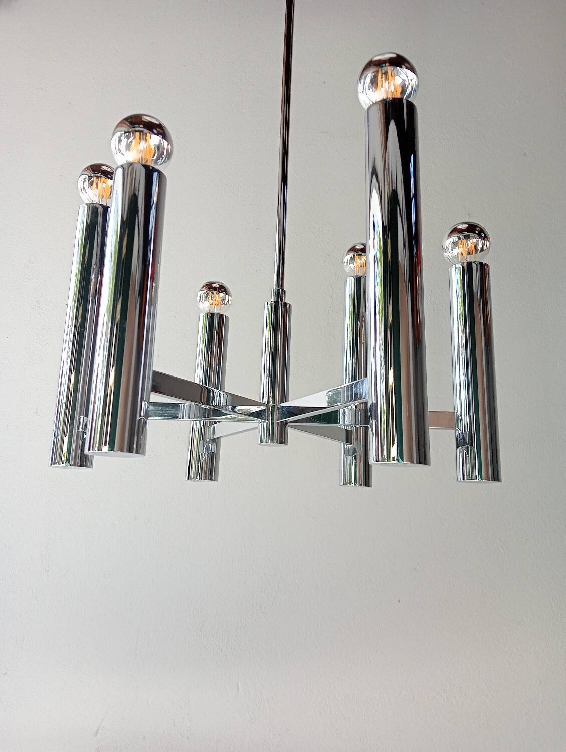 70s Sciolari 6-light suspension