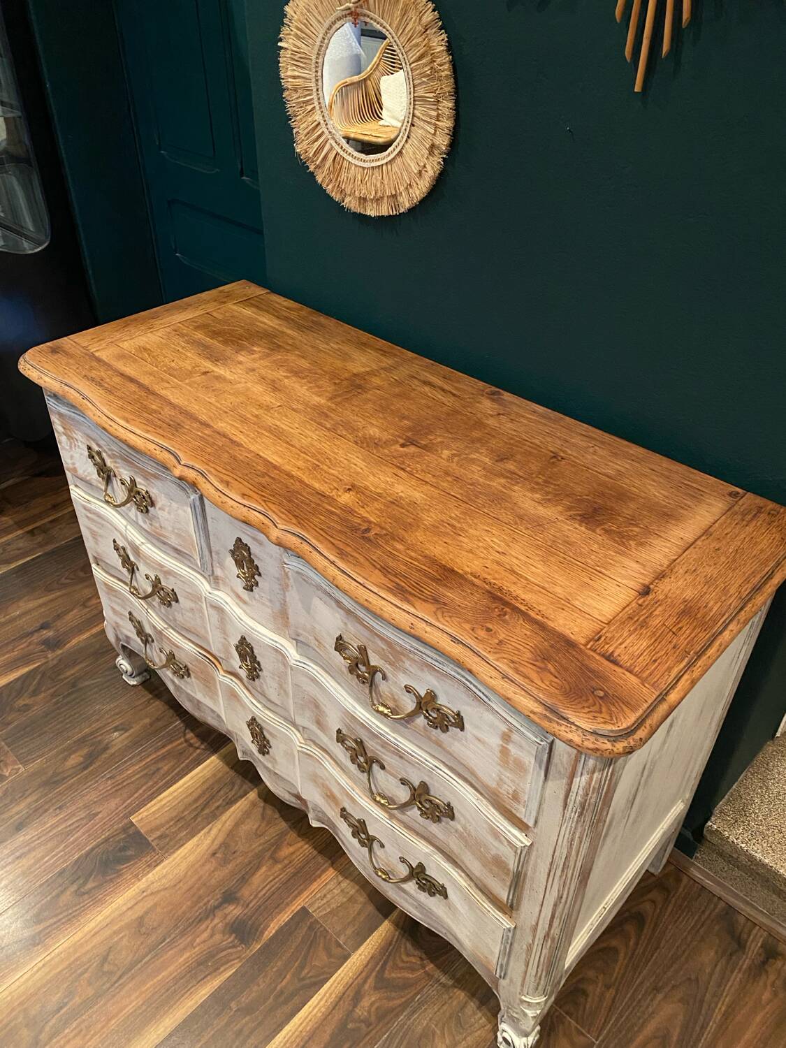 Louis XV chest of drawers in patinated oak
