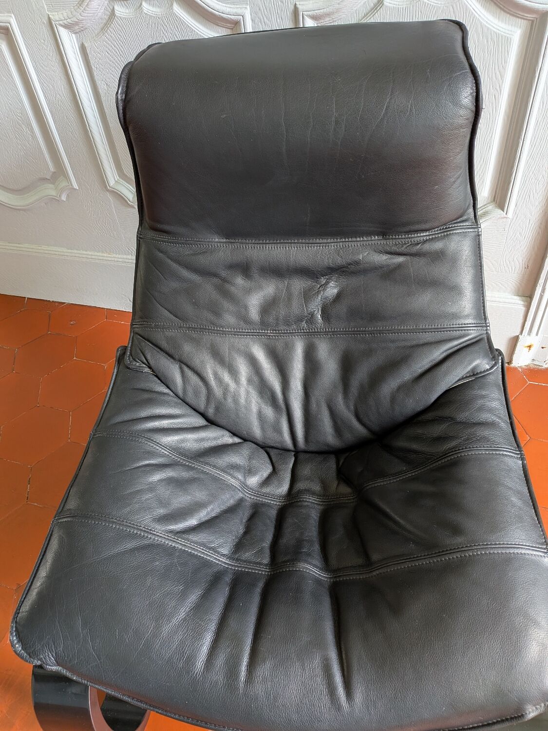 Fauteuil cuir années 70 de Nelo Möbel