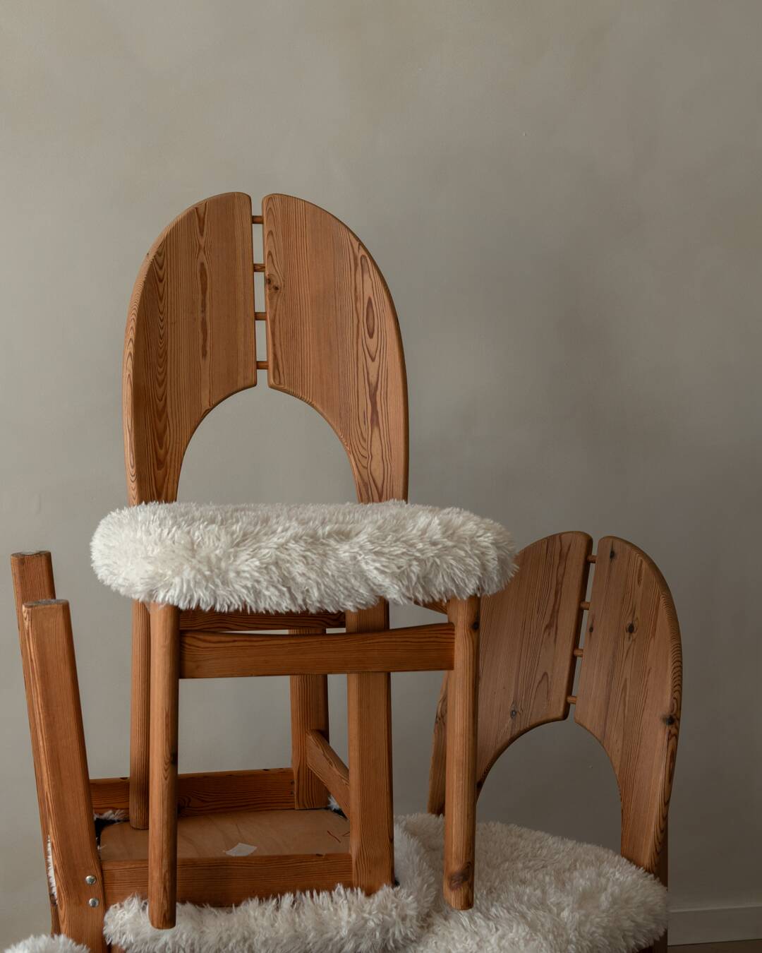 Vintage Danish Pine Dining Chairs | Set of 4 | Niels Koefoed Style