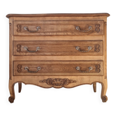 Antique commode with curved drawers - solid wood