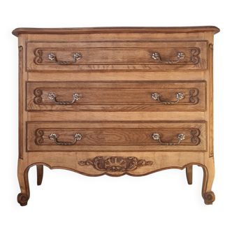 Antique commode with curved drawers - solid wood