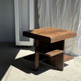 Table d'appoint carrée piètement quadripode à entretoise de style moderniste