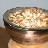 Lampe de table en verre de Murano, translucide, argent, par Carlo Nason, pour Mazzega,