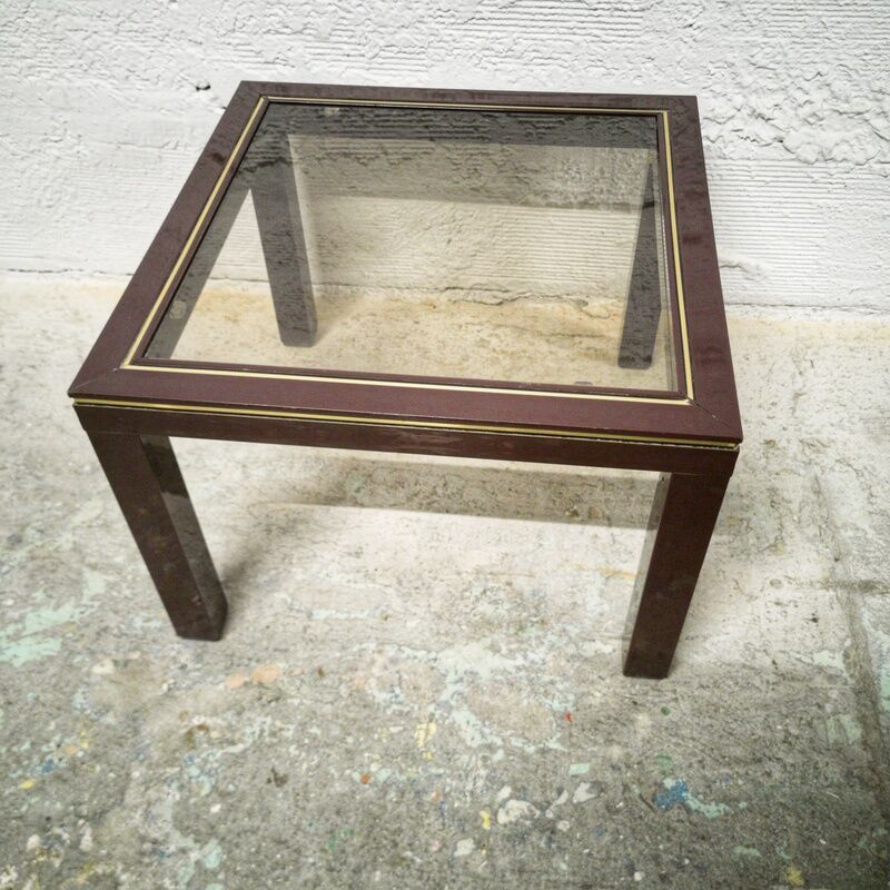 Vintage smoked glass sofa end