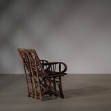 Handcrafted rattan and palm armchair, circa 1950