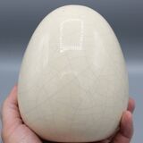 Large ostrich egg in ceramic crackled enamel dlg paul chambost vallauris