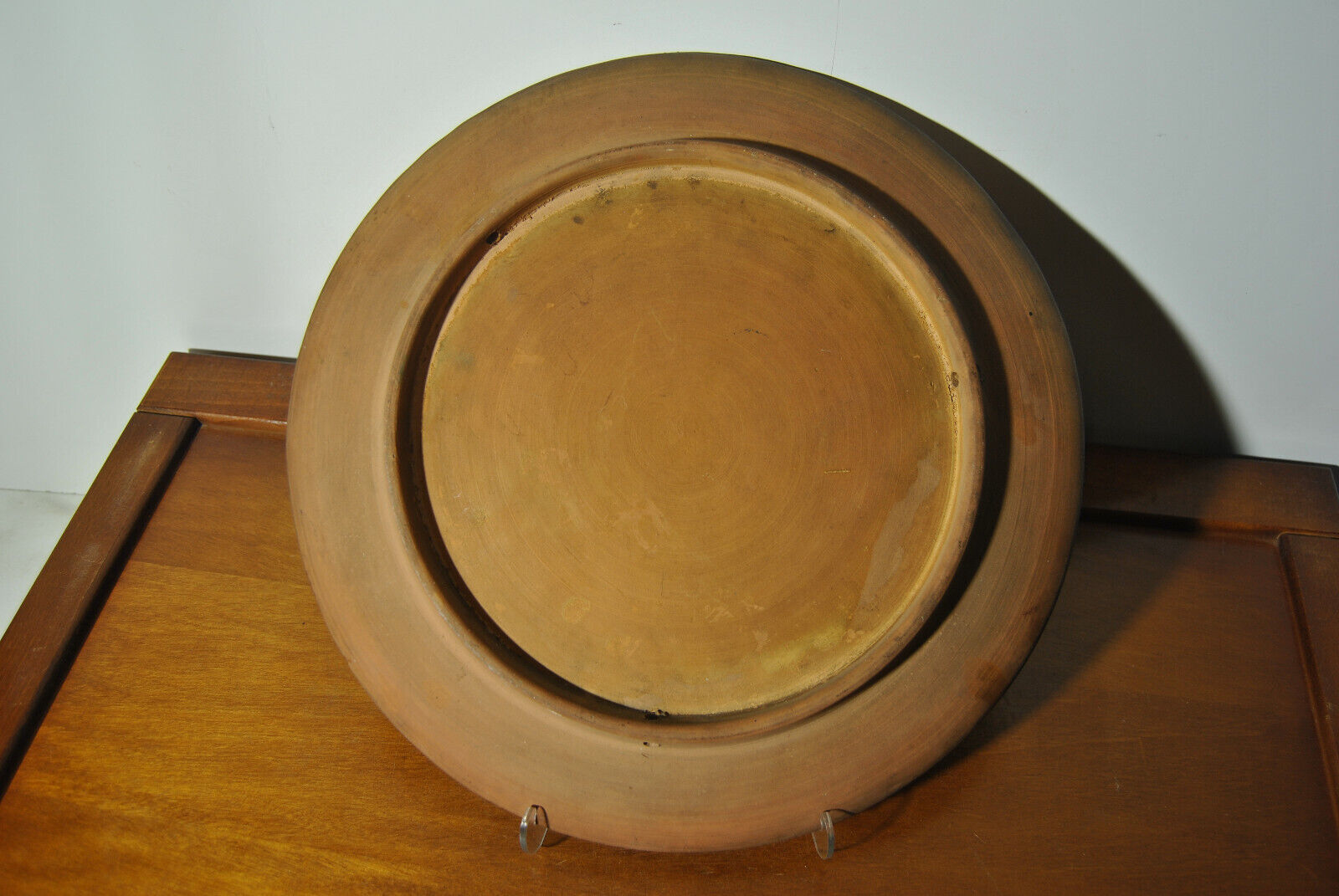 Set of 3 dishes 19th century terracotta painting 1895 boat lily lily swan