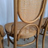 Set of 8 Vintage Bentwood Cane Dining Chair, Thonet Style, 1970s Yugoslavia