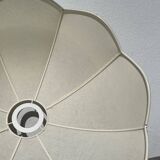 Paire de suspensions fleurs en tissu beige