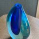 Blue Sommerso Vase by Flavio Poli for Seguso, Murano, Italy, 1960s