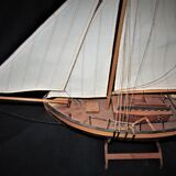 Wooden model of JY Toumelin's Kurun sailboat in Calais