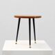 Mid‑Century Tripod Side Table with Black Tapered Legs and Brass Feet, Italy