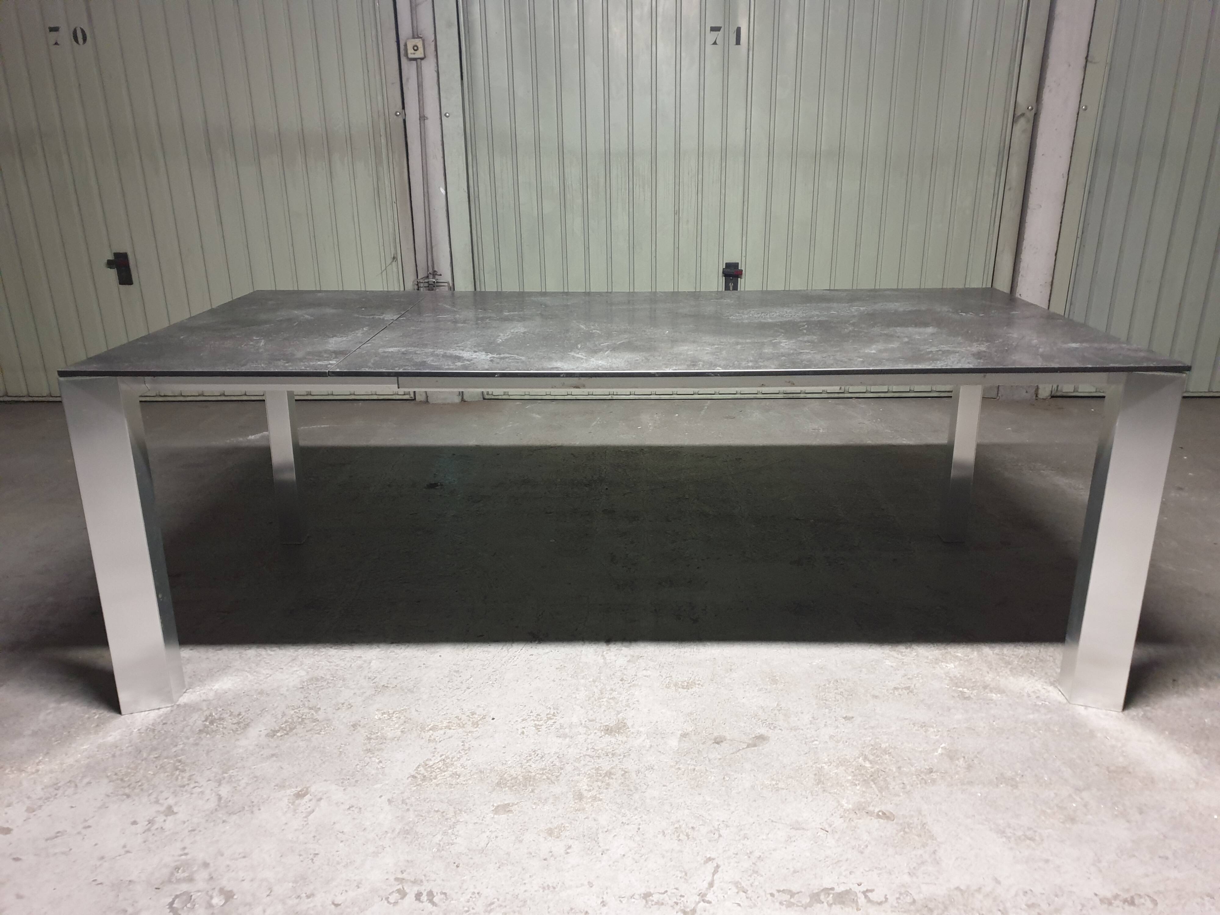 Stainless steel and ceramic dining table 2000