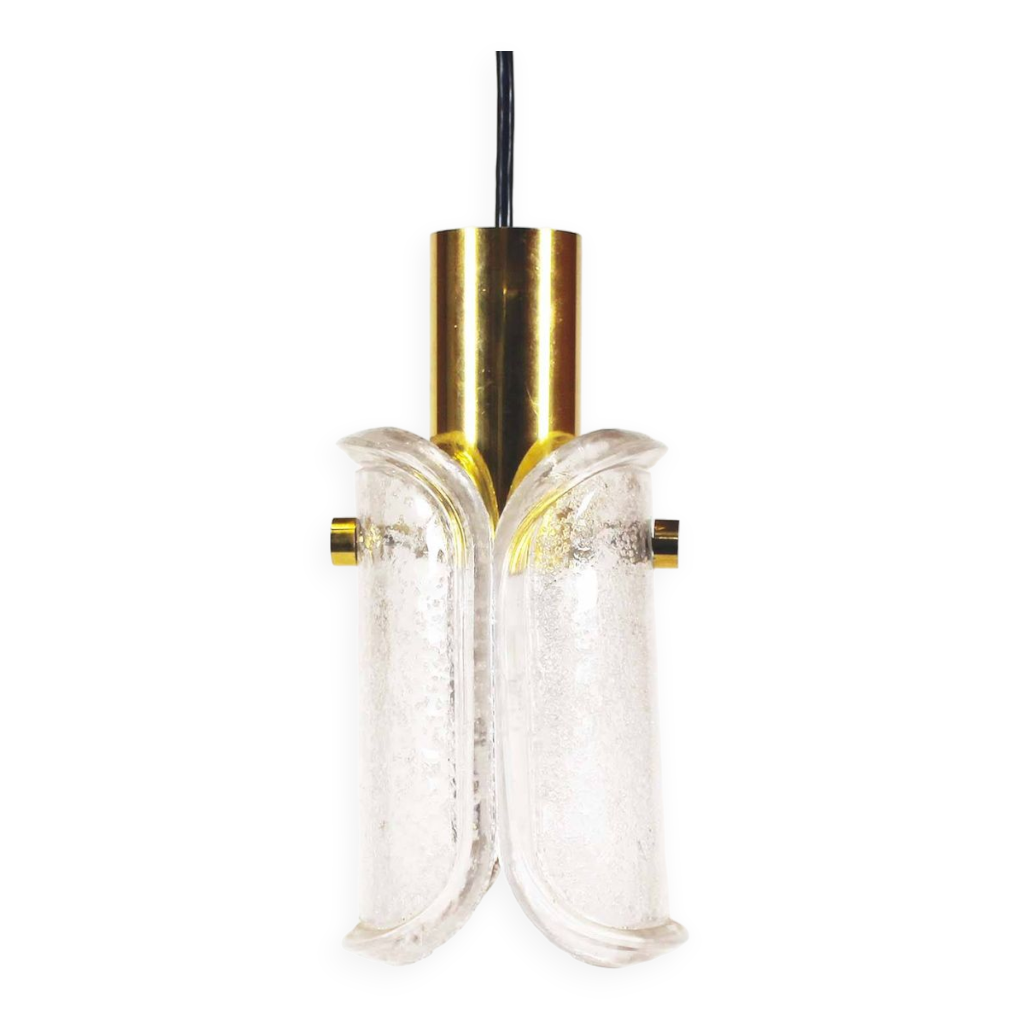 Petite brass and bubble glass pendant chandelier by Glashutte Limburg