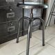 Height-adjustable tripod metal stool