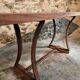 Vintage industrial table – Iron base and solid wood top (201 cm)