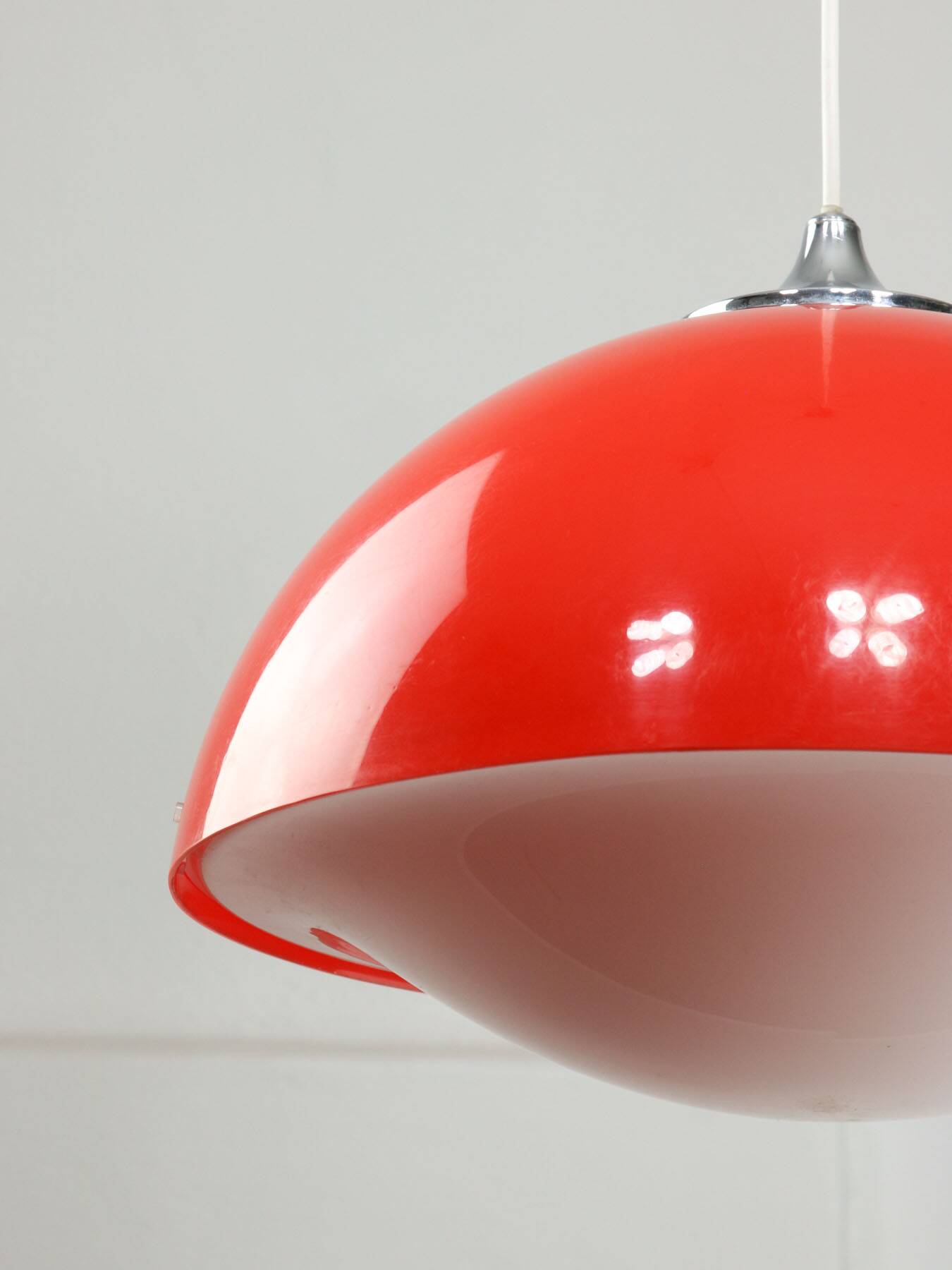 Italian Space Age Pendant in Plexiglass and Chrome, 1970s