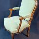Large Queen-style back armchair in solid cherry wood, Louis XV style