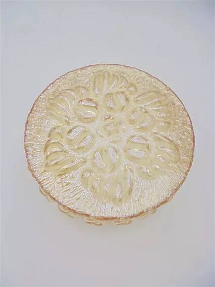 Iridescent cast glass ceiling light by Helena Tynell