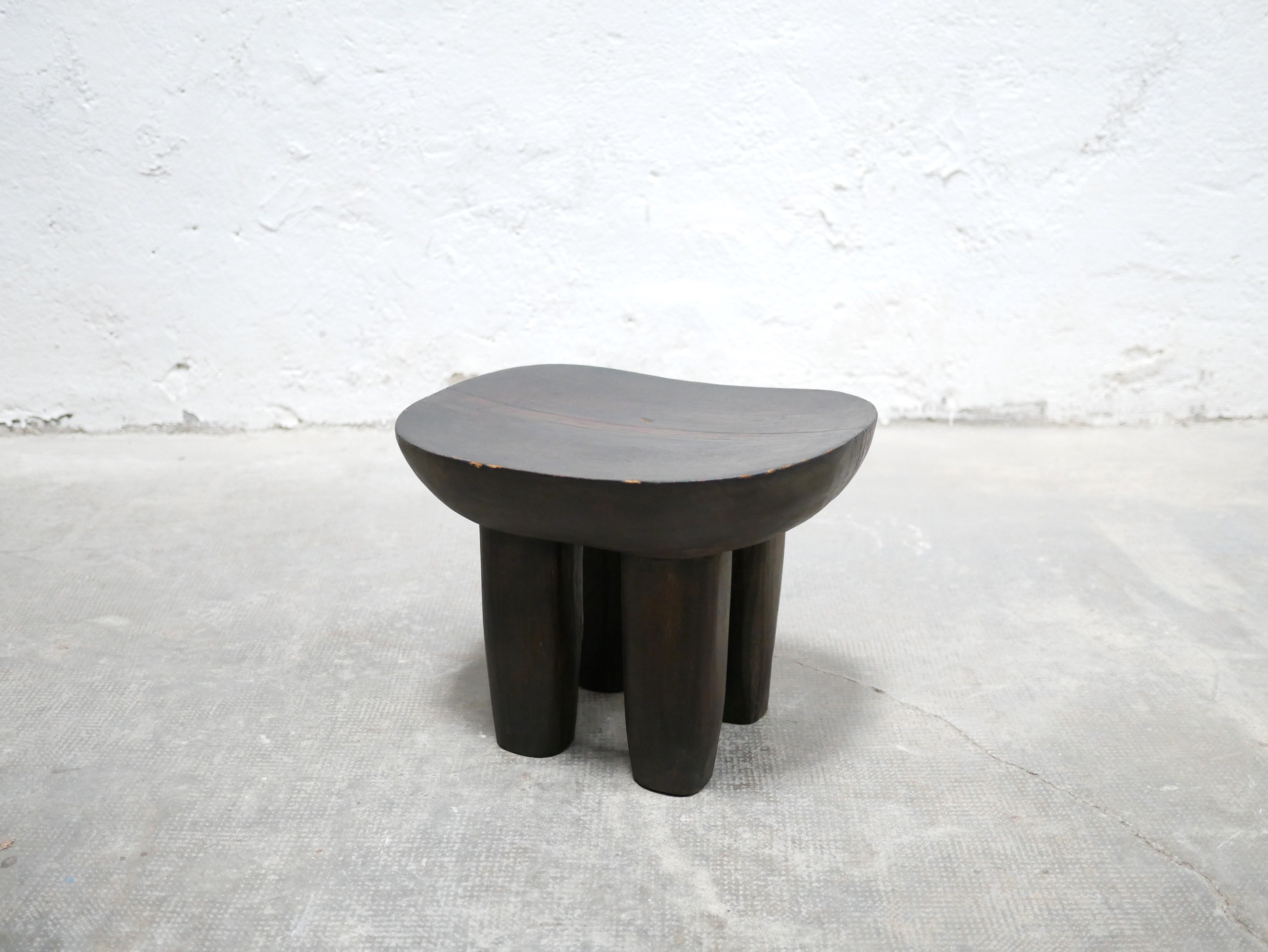 Brutalist antique African Senufo wooden stool
