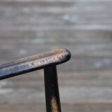 Rocking- vintage flesh blackened wood and rope Italy 1960